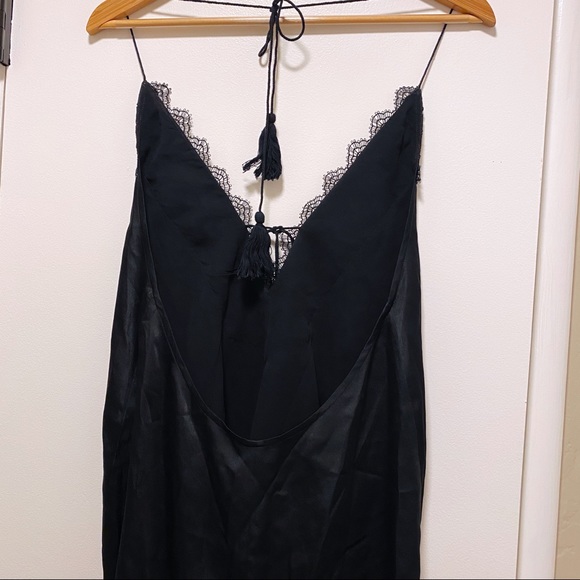 Cotton Candy LA Black Satin V-Neck Halter Dress - Picture 8 of 11